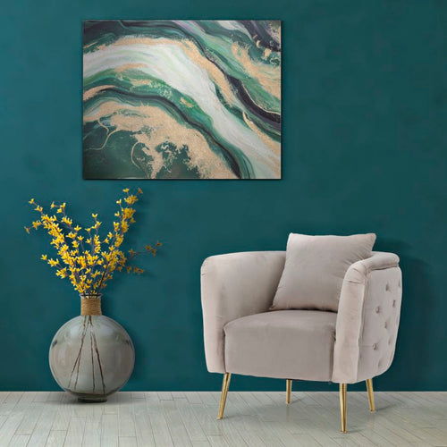 Mauro Ferretti fauteuil - 76x74x71 cm - grijs/goud