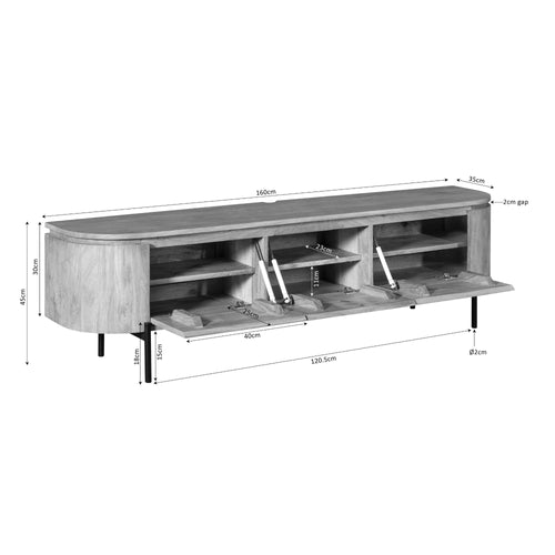 Starfurn - Tv meubel Excellent - Bruin - 35x160x30 cm