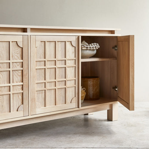 Tikamoon Massief eikenhouten buffet 220 cm - Naturel