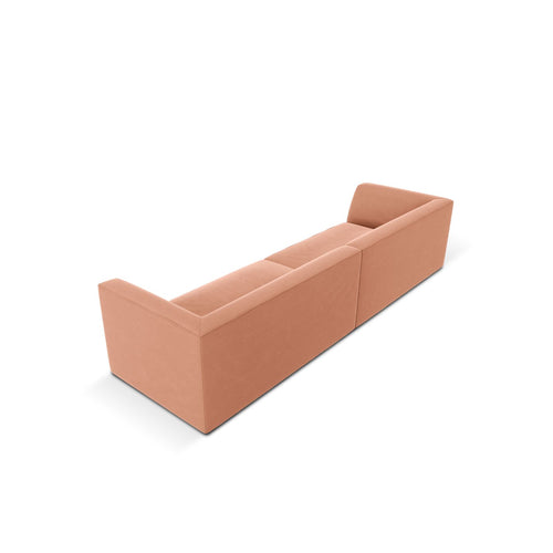 Cosmopolitan Design - Bank Siena 4-zits, flueel roze - 93x302x69cm