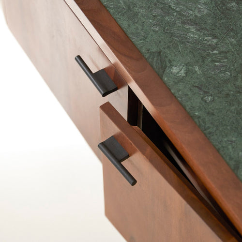 Tikamoon Massief palissander en marmeren tv-meubel 130 cm - Bruin