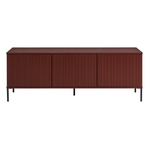 WOOOD tv meubel 150 cm New Gravure - Grenen - Bordeauxrood