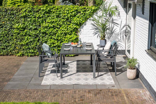 Cosmo dining fauteuil - rope donkergrijs - gevuld textileen