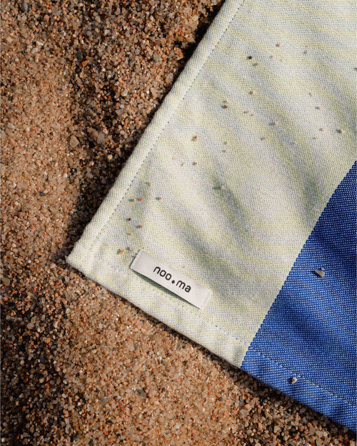 noo.ma Su Beach Towel 100% katoen - Lime & Blue, 160 x 100 cm