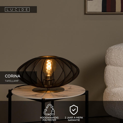 Lucide tafellamp CORINA - 1xE27 - Zwart