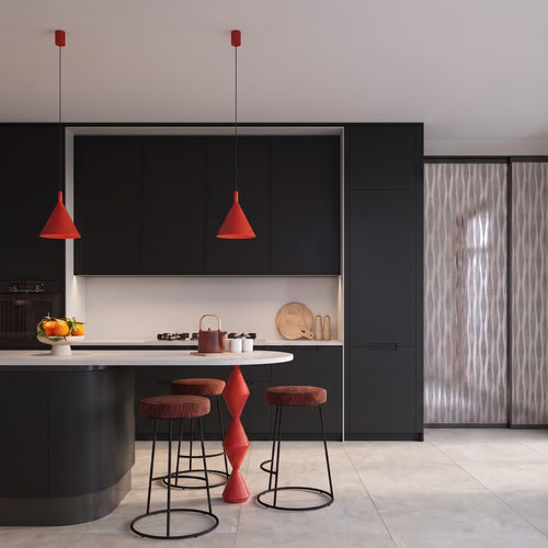 Sollux Lighting Hanglamp NOX 25 rood - 24,5x24,5x140cm