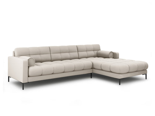 Cosmopolitan Design rechter hoekbank Bali 5-zits, structurele stof, beige - 185x293x75cm