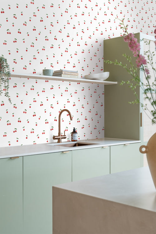 ESTAhome behang kersen wit en rood - 50 x 900 cm - 131652 - vtwonen shop