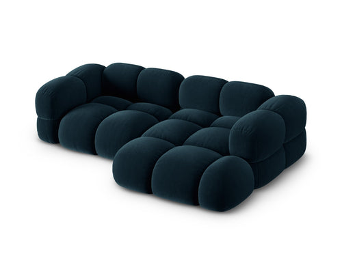 Cosmopolitan Design rechter hoekbank Loretto 3-zits, flueel diepe olie - 147x250x68cm