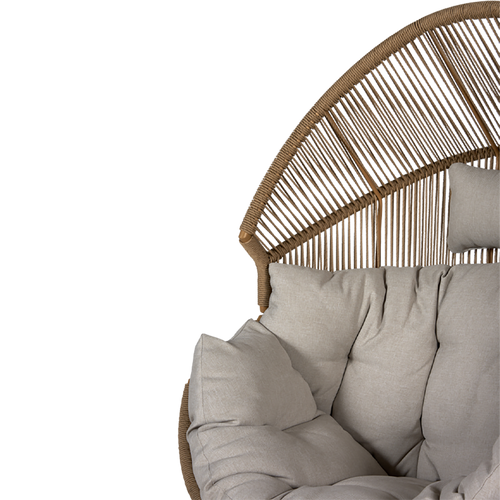 Lisomme Ayla Rattan Tuin Loungestoel Beige - Met Zitkussens - vtwonen shop