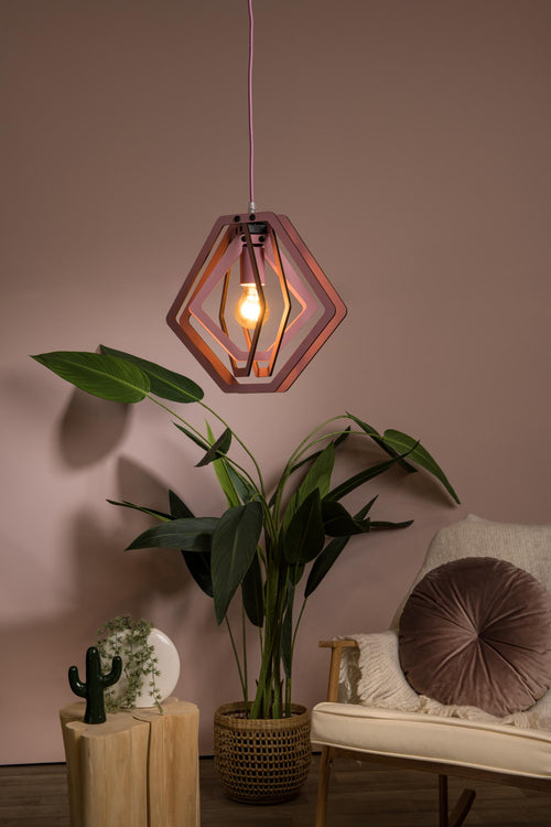 Lucide hanglamp MAURO - 1xE27 - Roze - vtwonen shop