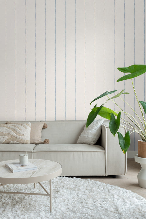 Sanders & Sanders behang geschilderde strepen blauw en wit - 53 cm x 10,05 m - 640766