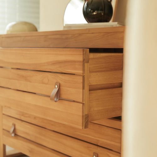 Tikamoon Commode van massief teakhout - Naturel