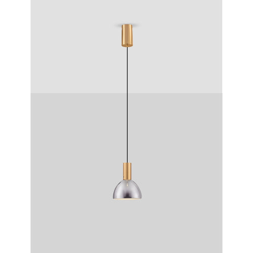 Nova Luce VOI Dome hanglamp voor plafond, rookkleurig messing goud, LED 8W 239lm 3000K