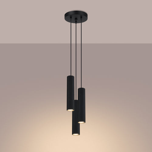 Sollux Lighting Hanglamp KARBON 3P zwart - 19,5x19,5x108cm
