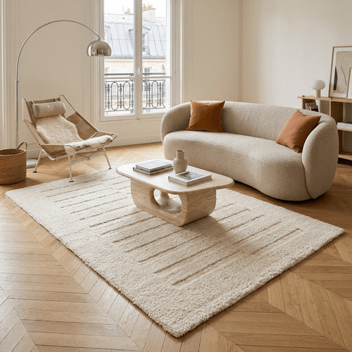 AFK Living vloerkleed Passage - reliëfeffect - wit - 160x230 cm