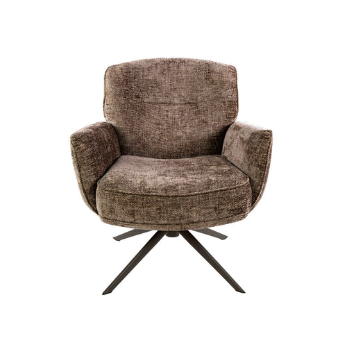 Giga Meubel Fauteuil Forza Hoven Champagne/Bruin – Draaibaar – Polyester – 75x79x83 cm