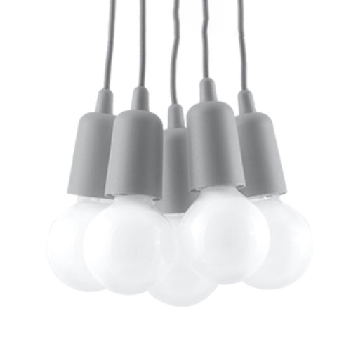 Sollux Lighting Hanglamp DIEGO 5 grijs - 25x25x90cm