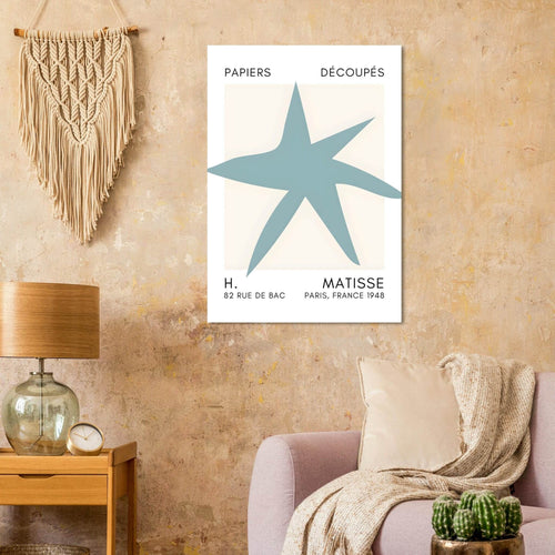 Artfulprints  Matisse – Star of the sea turquoise   poster 50x70 cm - vtwonen shop