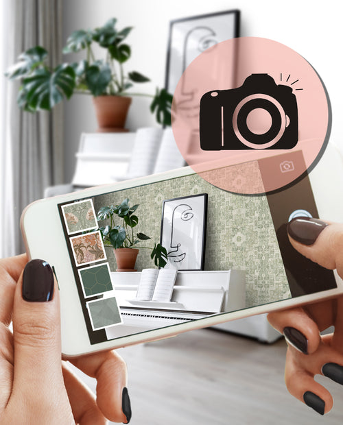 ESTAhome behang oosters kelim tapijt vergrijsd groen - 50 x 900 cm - 131358 - vtwonen shop