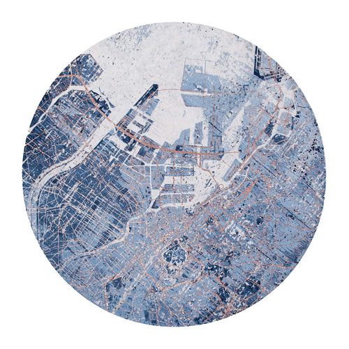 Louis De Poortere vloerkleed Conductive Blue - blauw - 240x240cm