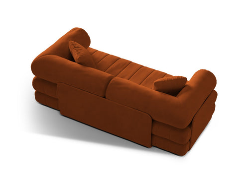 Cosmopolitan Design Converteerbare bank Kemi 3-zits, flueel terracotta - 95x206x70cm