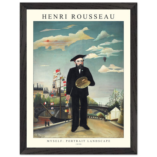 Artfulprints Poster met Lijst Henri Rousseau - Portrait landscape   - 30x40 cm - Blauw