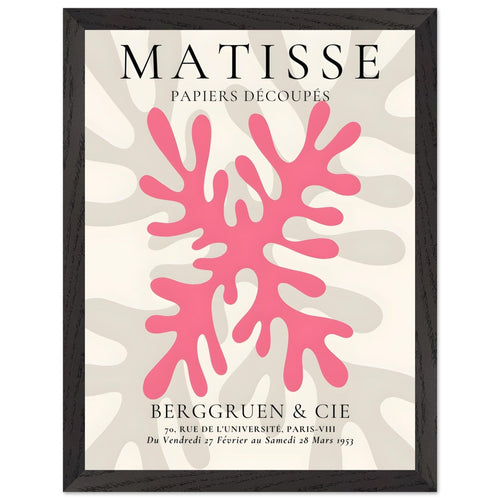 Artfulprints Poster met Lijst Matisse – Pink coral   - 30x40 cm - Roze