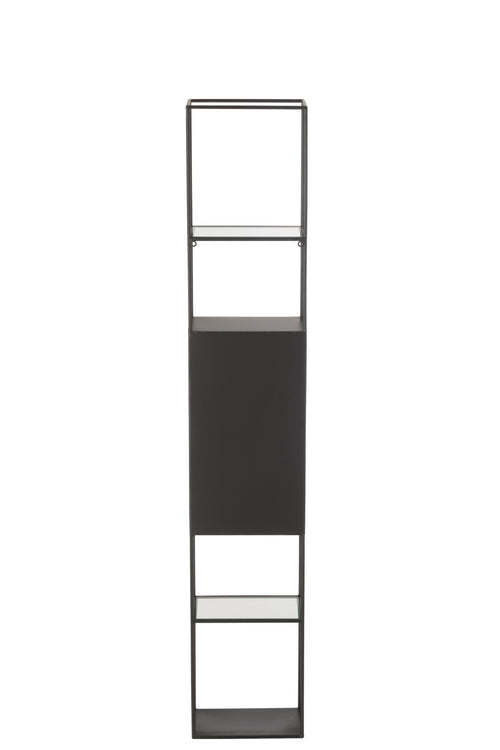 J-Line rek Ricard - metaal/glas - zwart