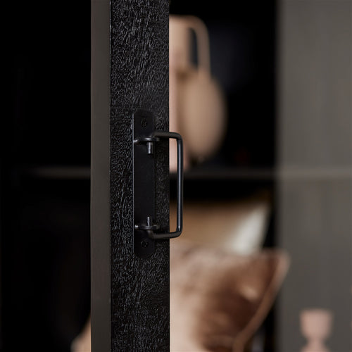 StarFurn Vitrinekast Boaz - Rechthoek Zwart Hout - 115x45x180cm