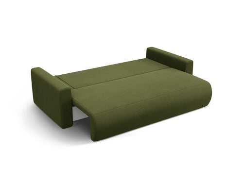 Cosmopolitan Design Slaapbank met opbergdoos Belfast 3-zits, flueel legergroen - 105x238x84cm