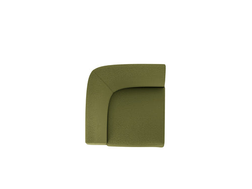 Micadoni Hoekmodule Miley boucle donker olijfgroen - 90x90x70cm