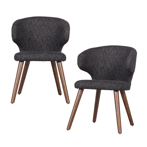 vtwonen eetkamerstoelen Cape - Stof - Zwart - Set van 2 - vtwonen shop