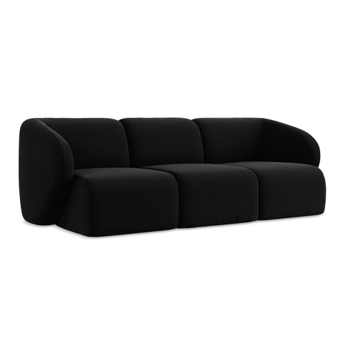 LaMiaSofa 3-zits bank Cervo - velours - zwart - 244x94x75