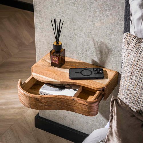 Giga Meubel Nachtkastje Organic - Naturel - Set van 2 - 40x25x8cm