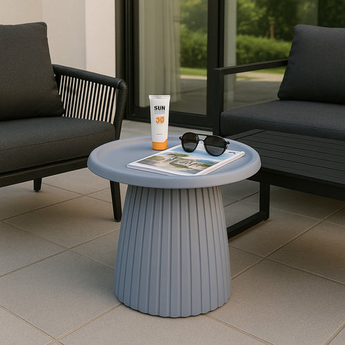 MaximaVida kunststof bijzettafel Mila rond 50 cm muisgrijs