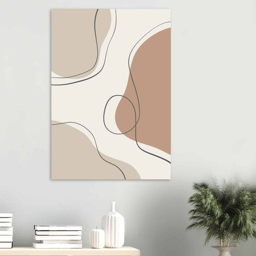 Artfulprints Poster Boho – Earth lines   - 50x70 cm - Grijs