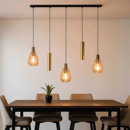 Freelight hanglamp Dorato - 5 lichts - 126  x 150   cm - zwart goud - vtwonen shop