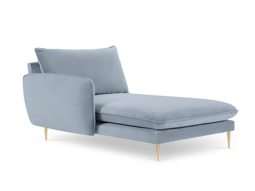 Cosmopolitan Design linker meridiaan Vienna flueel, lichtblauw - 170x110x95cm