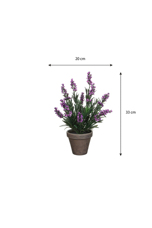 Mica Decorations Lavendel Kunstplant in Bloempot Stan - H33 x Ø20 cm - Paars