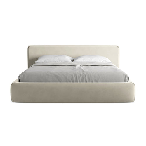 LaMiaSofa Bed met opbergruimte Firenze - velours - parel - 220x225x82