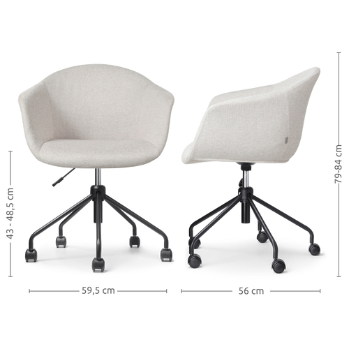 Nolon Nout-Otis Bureaustoel Beige - Armleuningen - Zwart - vtwonen shop