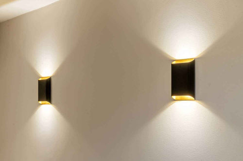 Artdelight wandlamp Diaz - 2 lichts - 4  x 20   cm - zwart goud