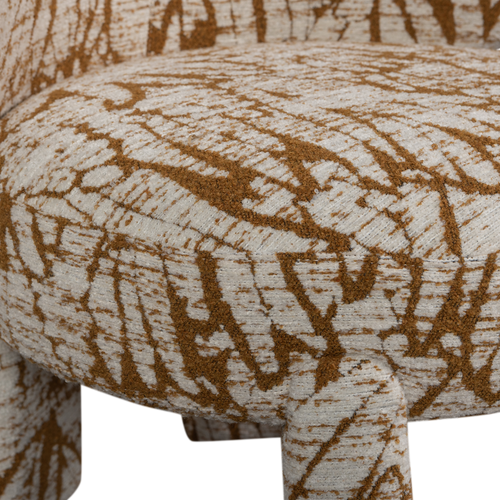 WOOOD fauteuil met dessin Upke - Polyester - Naturel/Bruin - 76x75x69 - vtwonen shop