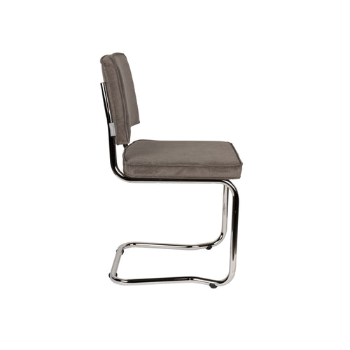 Zuiver Ridge Kink Rib Eetkamerstoelen Grijs - Set van 2