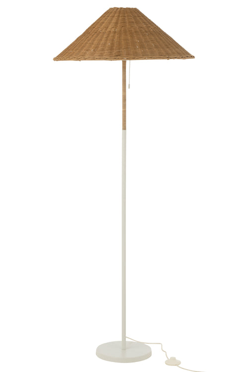 J-Line vloerlamp - metaal/rotan - wit/naturel - vtwonen shop