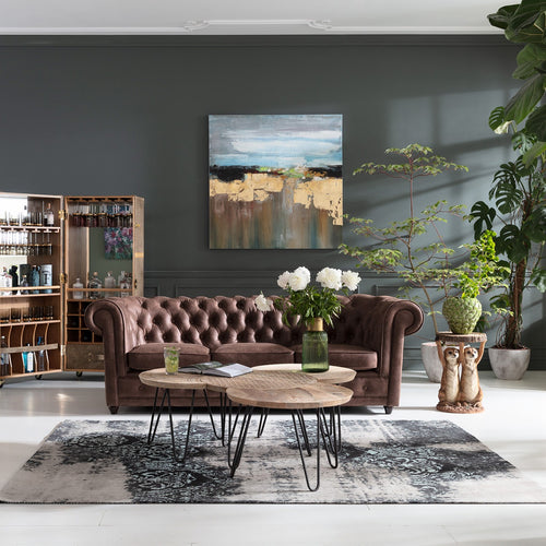 Kare Design Vloerkleed Kelim Ornament Turquoise 240x170cm