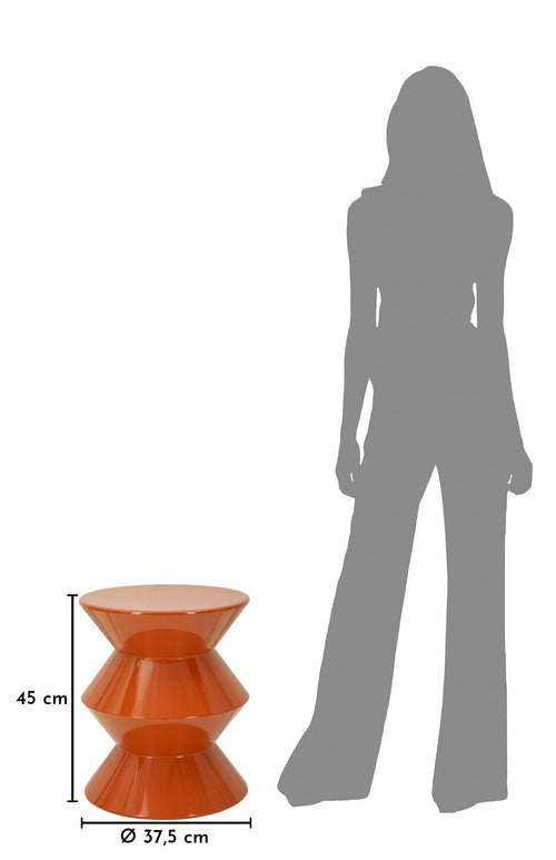 Mauro Ferretti Bijzettafel - ø37,5x45 cm - Glanzend oranje