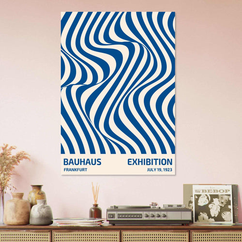 Artfulprints Poster met Lijst Bauhaus - Exhibition Frankfurt blue   - 50x70 cm - Blauw