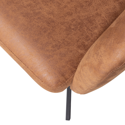 WOOOD draaibare eetkamerstoelen Fenne - Leerlook - Cognac - Set van 2 - vtwonen shop